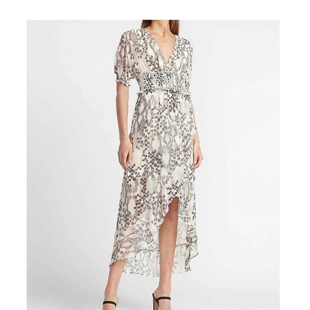 Express Black and White High Low Dress